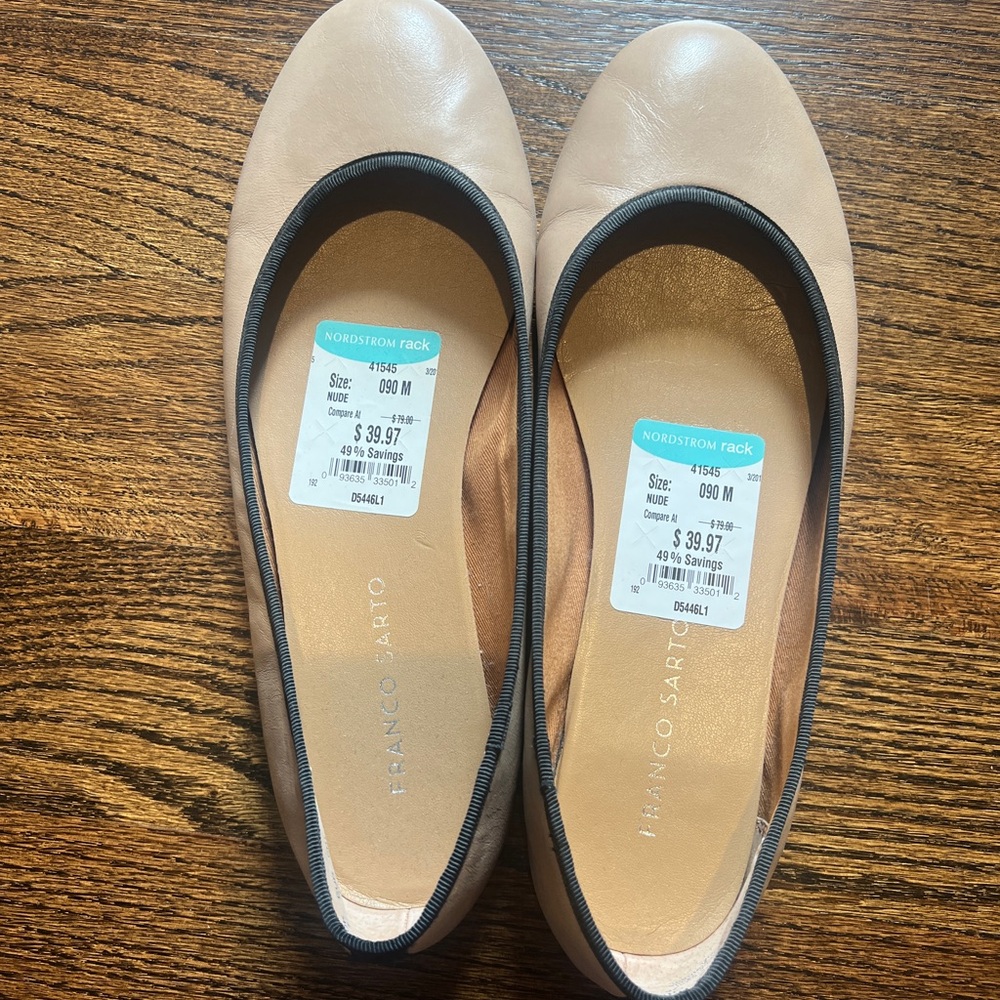 NEW! Franco Sarto Tan/Nude Ballet Flats
